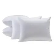 4 Pack Waterproof Feather Proof Pillow Protectors with Zipper on Long Side St...