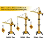 RC Tower Crane 6CH 128CM 680Rotation Lift Model 2.4G Remote Control Construction Crane Toy With Light & Sound For Kids Gift crane and 2Battery