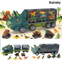 在飛比找蝦皮購物優惠-[寶貝玩具]恐龍收納運輸貨櫃車恐龍回力車恐龍模型套裝