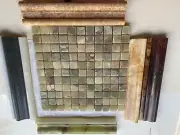 11 sqf of 1"x1" tumbled green onyx mosaic tile natural stone on 12x12 mash 1 sqf