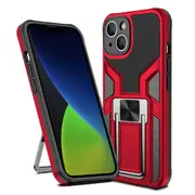 ZUSLAB iPhone 14 Stand Case Rotate Magnet Ring Kickstand Military Grade Shockproof Heavy Duty Protective Cover for Apple - Red