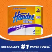 Handee Double Length Ultra Paper Towel (120 Sheets per roll), White 8 count NEW