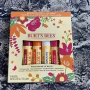 Burt's Bees Just Picked Moisturizing Lip Balm Gift Set Beeswax 4 Balms Total