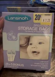 NIB Lansinoh Breastmilk Storage Bags 25 Ct + 5ct Bonus