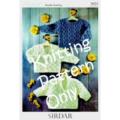 New Sirdar 3923 Snuggly Child Cardigan and Pullover Sweater Knitting Pattern