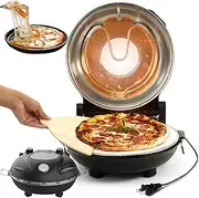 31cm Pizza Maker, 1200W Electric Pizza Oven with 50-420℃ Temperature Control, Non-Stick Pancake Maker, Table Top Pizza Oven Pizza Cooker Black
