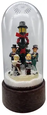 Vintage Snowing Musical Christmas Choir Snow Globe Hark the Herald Angels Sing