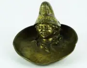 ANTIQUE VIENNA BRONZE INKPOT INKWELL FIGURAL DUENDE GOBLIN GNOME ELF DWARF 1900s