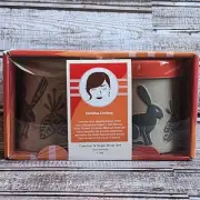 Christina Cordova Folk Art Creamer & Sugar Bowl Embossed Stoneware Set