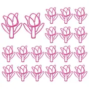 20Pcs Tulip Shape Cute Paper Clip for Fun Office Supplies, Pink