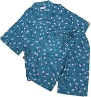 [DYZANOROKY] Jinbei Adult Women's 2-Piece Set, Summer, Thin, Short Sleeve, Top and Bottom Set, Shorts, Breathable, Cute, Bear Pattern, Yukata, Kimono, Sleepwear, Loungewear, Evening Cooling, Room Wear