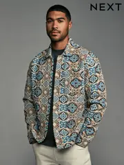 Multi Floral Quilted Tapestry Shacket (E23470) | $55