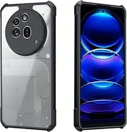 Guizzcg for Nothing Phone 3a pro Case Ultra-Thin Cover Soft TPU Bumper + Acrylic Clear Back Military Grade Airbags Shookproof Drop Protection for Nothing Phone (3a) Pro,Black