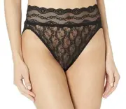 NWT b.tempt'd womens Lace Kiss Hi Leg Panty Briefs, Night Size L