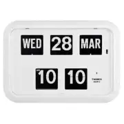 TWEMCO Flip Clock QD-35-WHITE Interior Clock Quartz Table Clock/Wall Clock