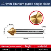 10.4mm Titanium plated single blade chamfer 90degree deburring chamfer Drill bit