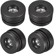 uxcell 4Pcs Inserts for Round Tubes with M10 Thread, for 38mm/1.5" OD Round Tube, Round Black Plastic Adjustable Plug Caster Insert Chair End Caps Furniture Leg Plug