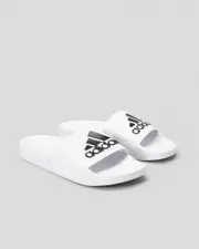 [Adidas] Adidas Women's Adilette Shower Slides Sandals in White/Core Black Size 8 8 White/Core Black