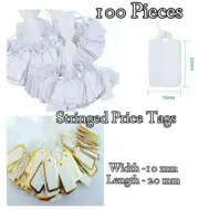 DIY JEWELLERY TAGS STRINGED PRICE TAGS WHITE 100xPIECES 2 SIZES AUSSIE STOCK