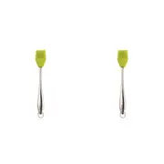 2x Dexas Silicone 27.5cm Baster Brush Barbecue/BBQ Basting Cooking Utensil Green
