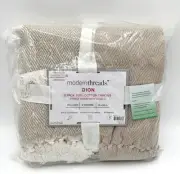 Modern Threads Dion 2-Pack 100% Cotton Throw Blankets 50"x60" Neutral Beige New