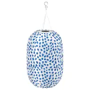 SOLVINDEN pendant lamp, spotted solar-powered/blue, 43 cm