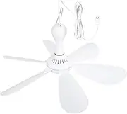 VENEKA Silent 6 Leaves USB Powered Ceiling Canopy Fan Hanging Fan for Camping Bed Dormitory Tent