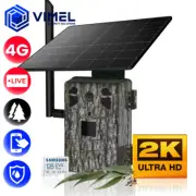 Solar Panel Trail Camera 4G ULTRA HD 2K Hunting 128GB Wildlife Outdoor SIM Card