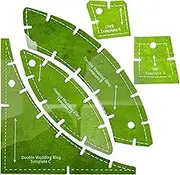 Acrylic Quilting Ruler Templates - 5-Piece Wedding Ring Set Acrylic Sewing Guides | Ruler Templates for Precise Cutting, Durable Transparent Stencils for Beginners and Experts