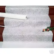 White Fabric Lace 100' Long Wedding Aisle Runner Durable Aisle Runner