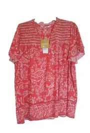 Beautiful Size 18 Taking Shape Natural Paisley Bandana Top Viscose Rrp $129.95