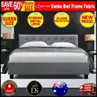 Artiss Bed Frame Queen Size Base Mattress Platform Fabric Wooden Grey Vanke