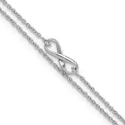 Silver 2-Strand 9in Plus 1in ext. Infinity Anklet QG4209
