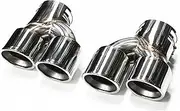 Muffler tip, Compatible Compatible Compatible For BMW G20 G21 M340i 2019+ M Per Compatible Formance Exhaust Muffler Exhaust System Upgrade Quad Stainless Steel Carbon Fiber Tips(Silver)