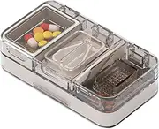 Pill Cutter Splitter & Crusher with Storage Case, Multi-Function Travel Pill Organiser, Includes Brush, Portable for Small & Large Pills, Ideal for Elderly and Pets