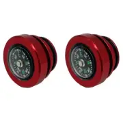 Compass Type Car Cigarette Lighter Socket Plug Covers Red Dustproof Cover 2Pcs (for: Kia)