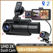 3 Channel Dash Cam Car Dash Camera With GPS WiFi IR Night Vision Camcorder