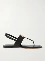 [Tory Burch] Tory Burch - Eleanor Embellished Leather Sandals - Black - US10 US 10 Black