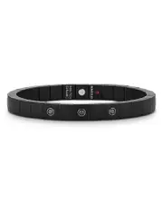 Roberto Demeglio Men's Scacco Black Diamond & 18K White Gold Multi Bezel Stretch Bracelet