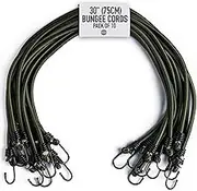 Pluvios Heavy Duty 10 Pack Elastic Bungee Cords with Hooks Camping Basha Bivvy Bivi DIY Storage Multi-Purpose ? 2 Year Warranty