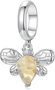 [Teleye] Bee Pendant Charm 925 Sterling Silver Charm,BSC1099, Medium, Cubic Zirconia Sterling Silver, Cubic Zirconia