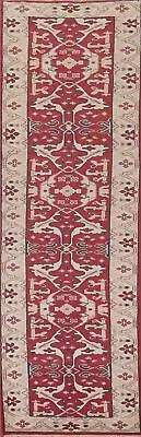 Luxurious Handcrafted Oushak Indian Narrow Runner Rug Thick Plush 2x12