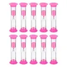 3 Minute Sand Timer, 10Pcs Small Sandy Clock, Count Down Sand Glass Pink
