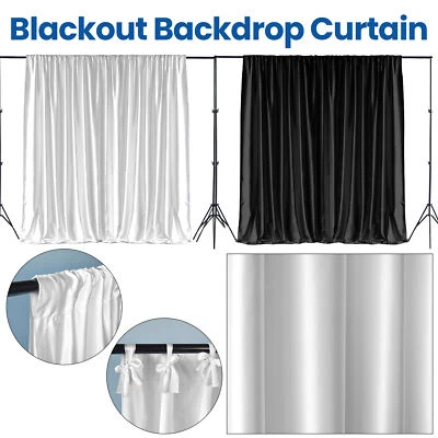 White Black Backdrop Drapes Polyester Curtain Wedding Ceremony Party Home Decor