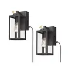 zeyu Outdoor Porch Lights with GFCI Outlet 2 Pack, Dusk to Dawn Outdoor Wall ...