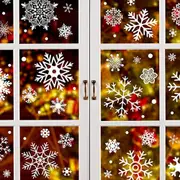 288pcs Christmas White Snowflakes Window Clings Decal Stickers Ornaments