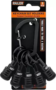 Bit Holder Keychain 5Pc - 1/4 Inch Hex Shank Bit Holders - Quick Release