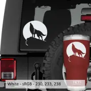 Wolf Howling Against Moon Vinyl Decal