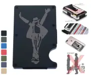 Michael Jackson Men RFID Blocking Aluminum Wallet Money Clip Credit Card Holder