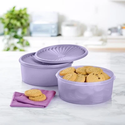 Tupperware 4-piece Heritage Sheer Cookie Canister Set